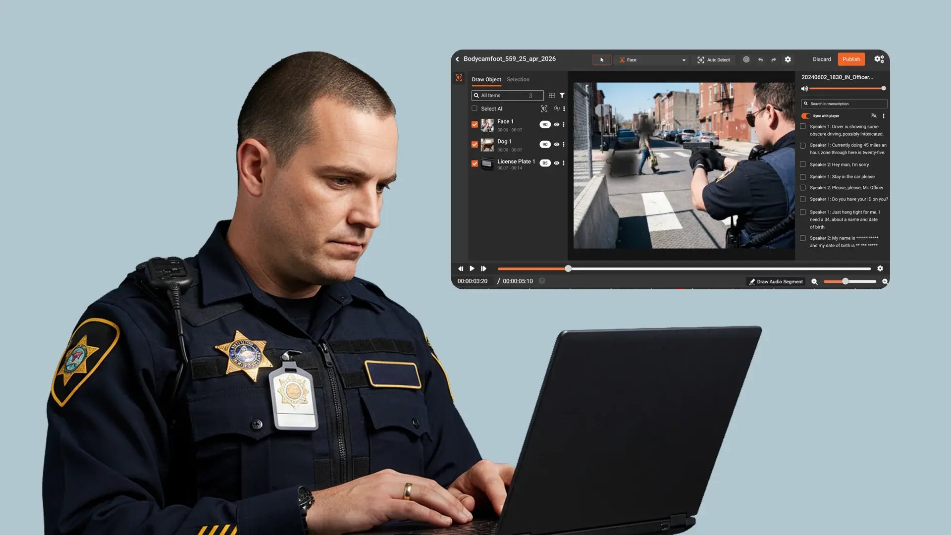 Body Camera Redaction Software for Law Enforcement