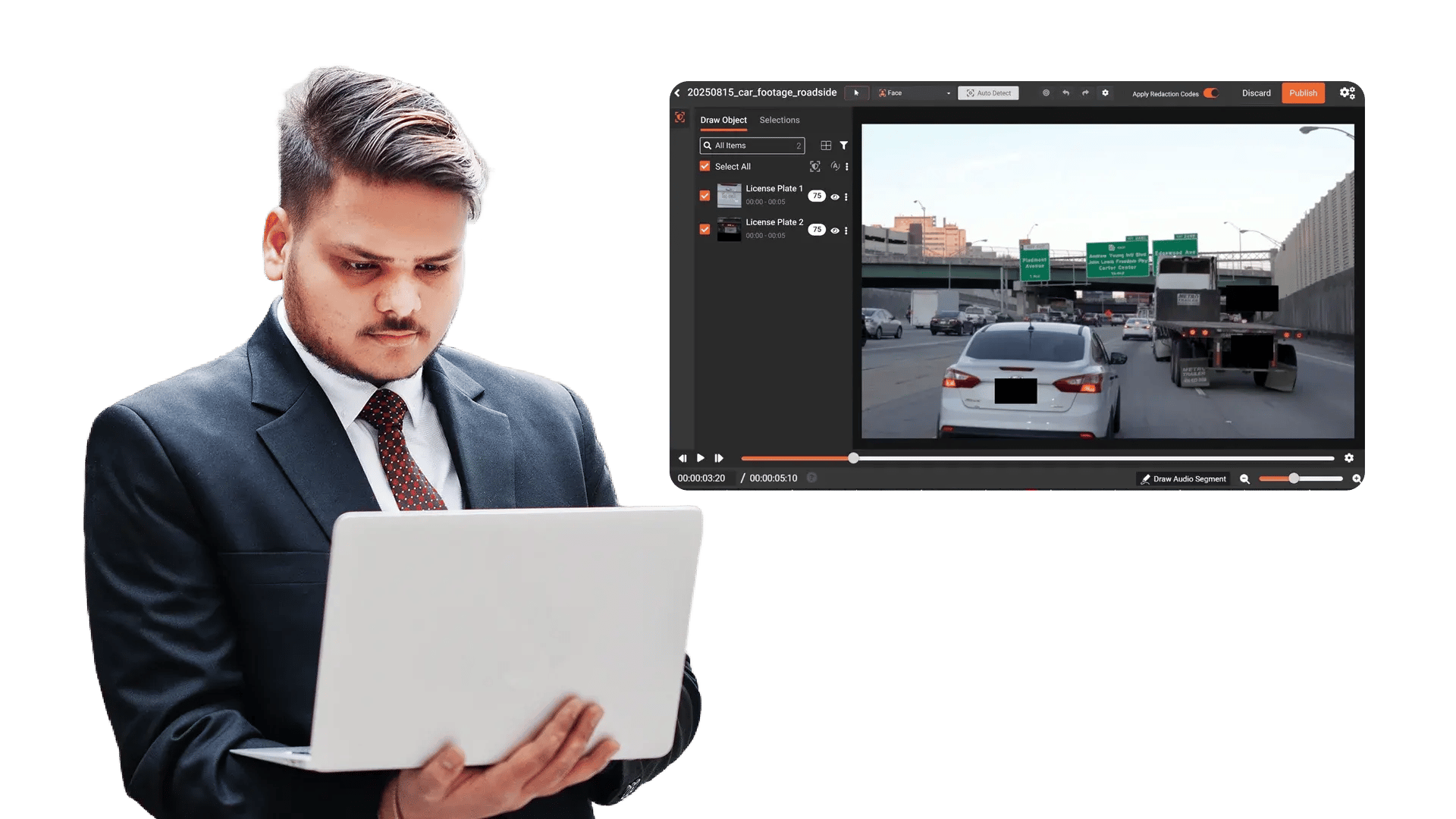 License Plates in Every Recording. Manual Redaction Does Not Scale
