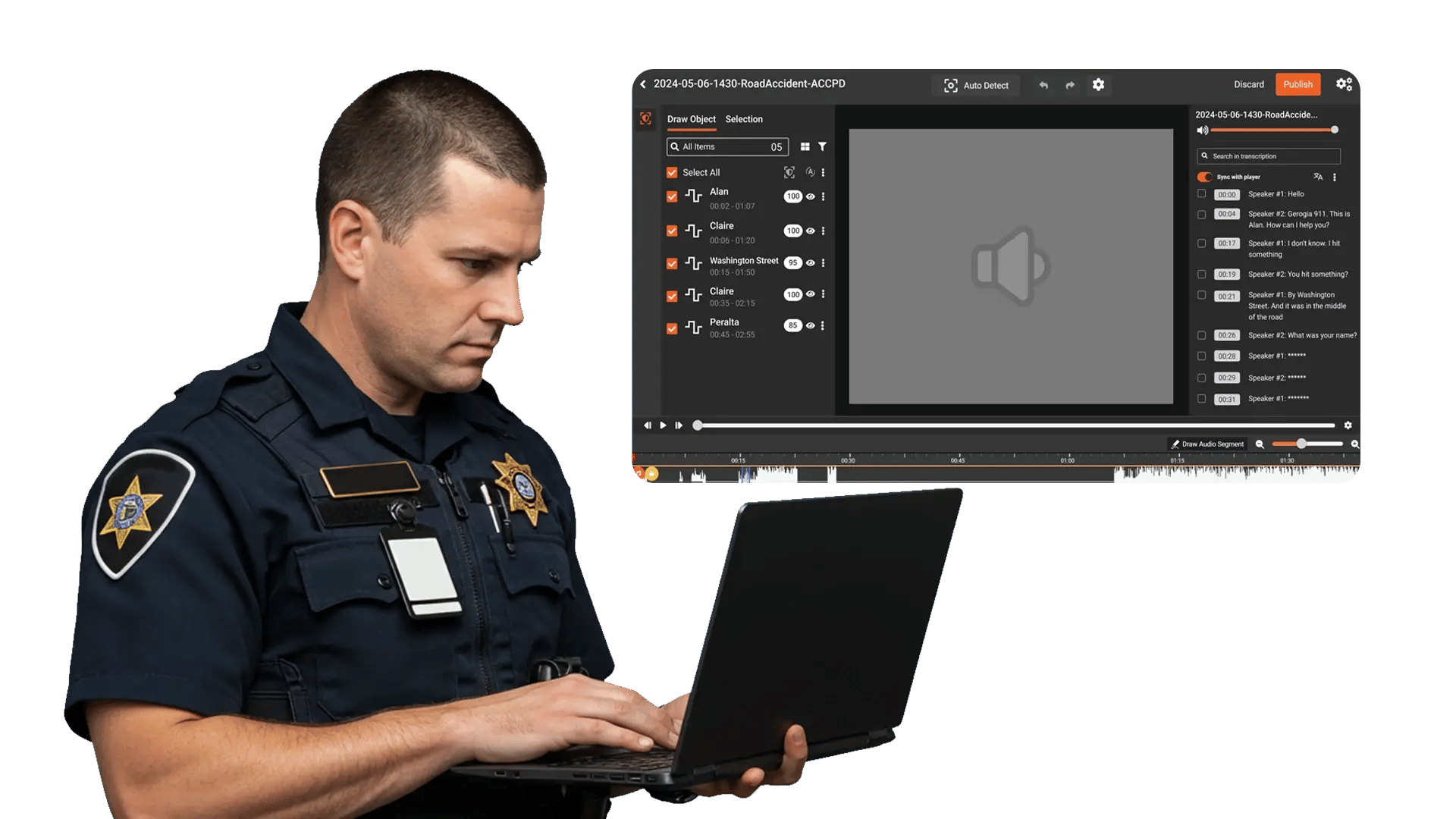 Redact 911 Calls and Dispatch Recordings with AI Redaction Software