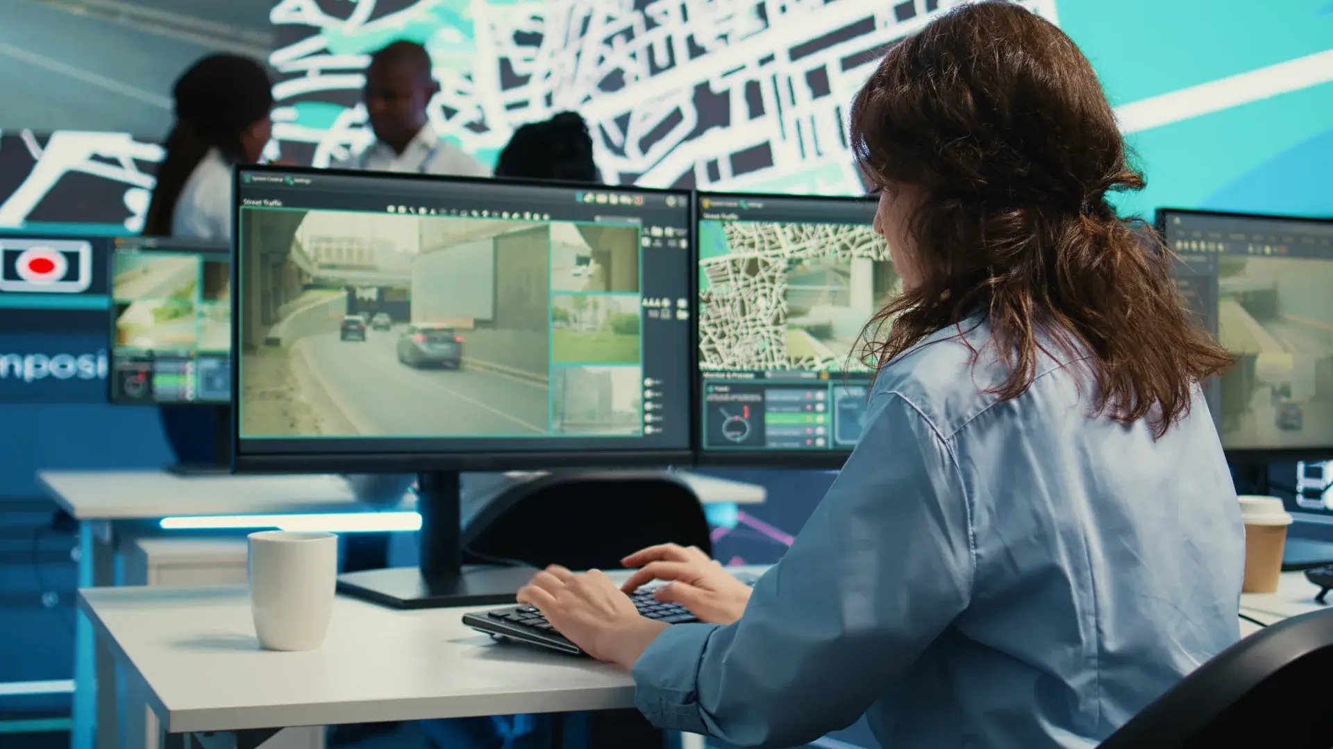 multiple monitors showing