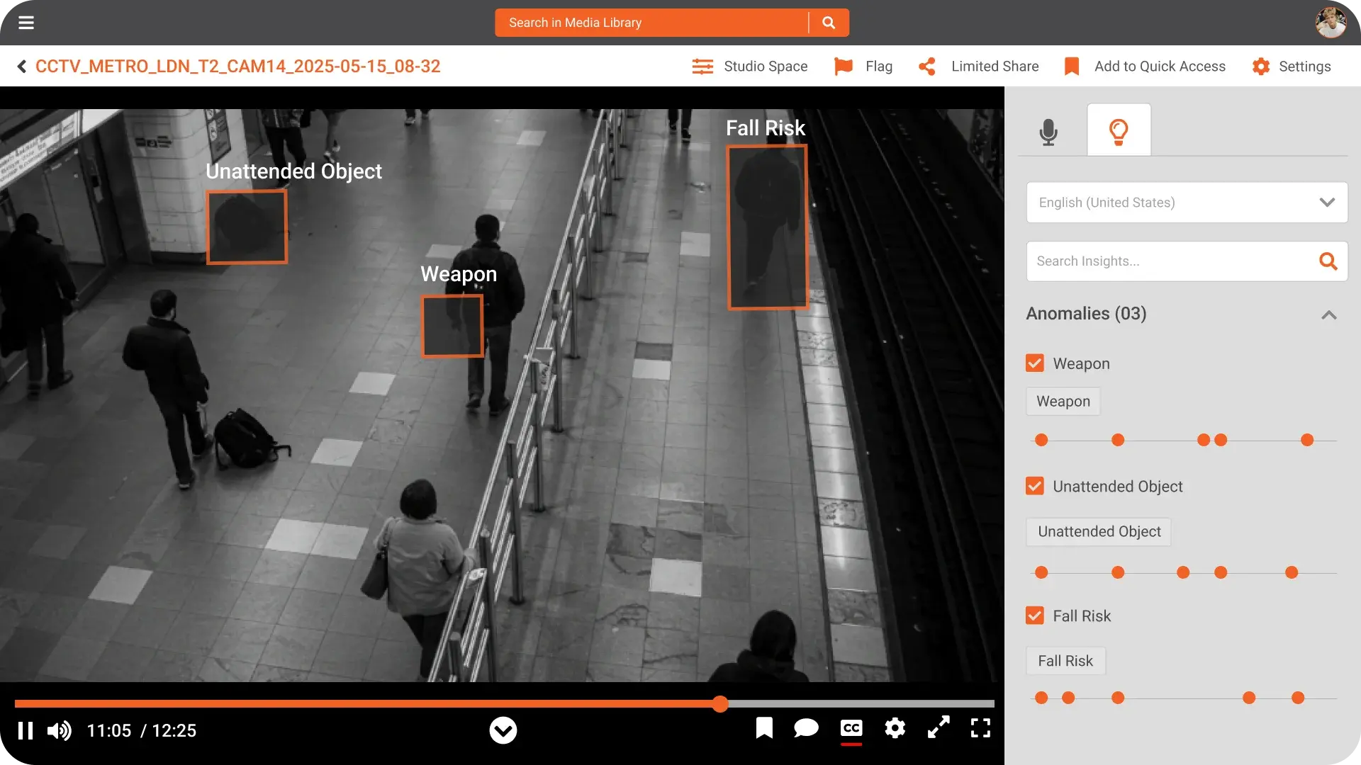 Redacting CCTV footage on a redaction software. 