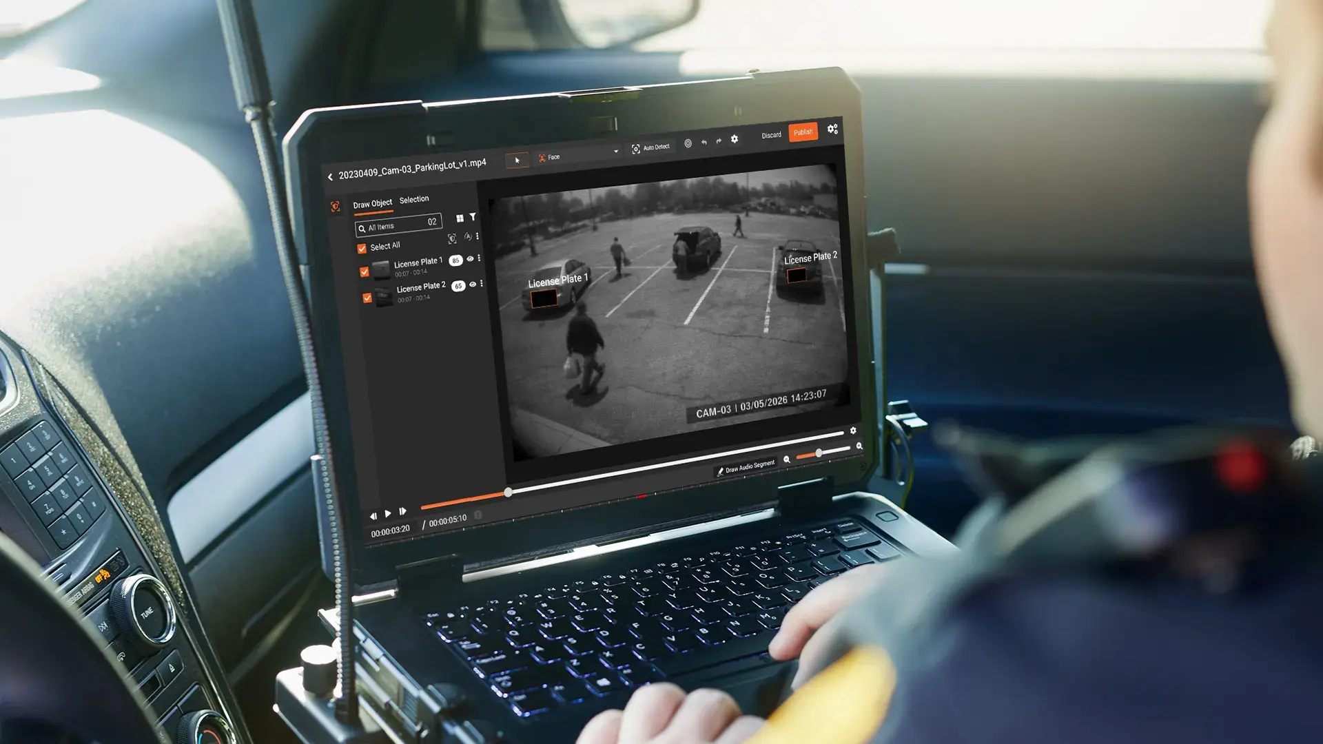 a person redacting cctv footages using redactor