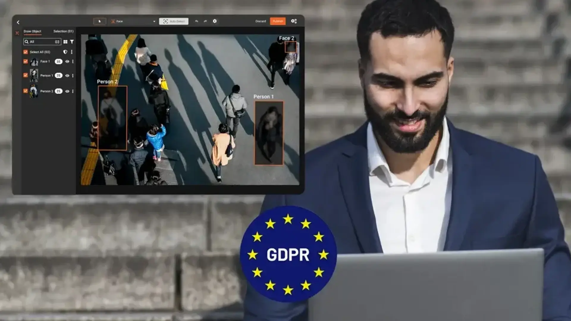 A man redacting for GDPR redaction