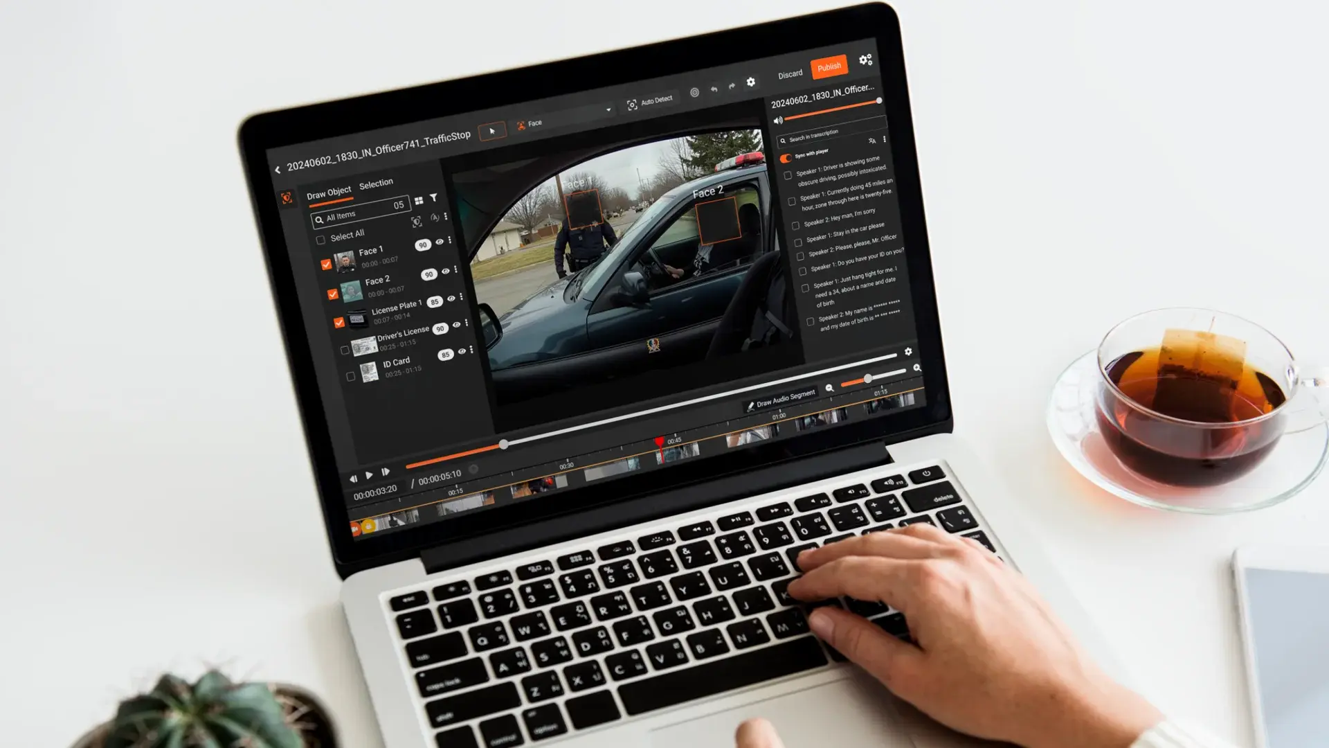 a person redacting 911 submitted videos