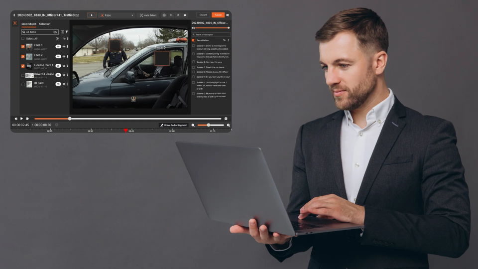 person is using vidizmo redactor for evidence 