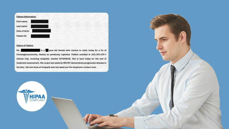 a person redacting documents