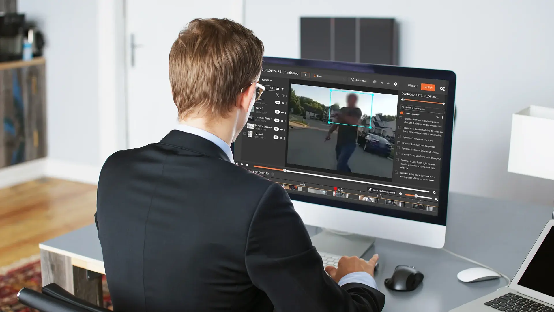 Person auto tracking and redacting Body Worn Camera Footages