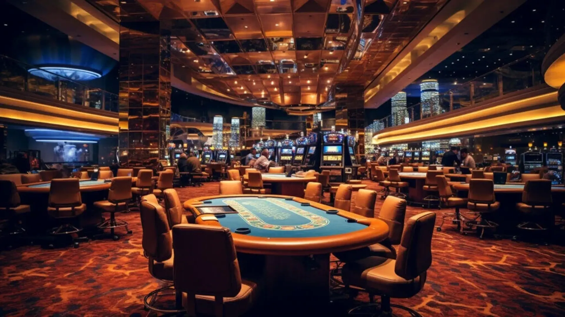 A casino's gambling table is displayed